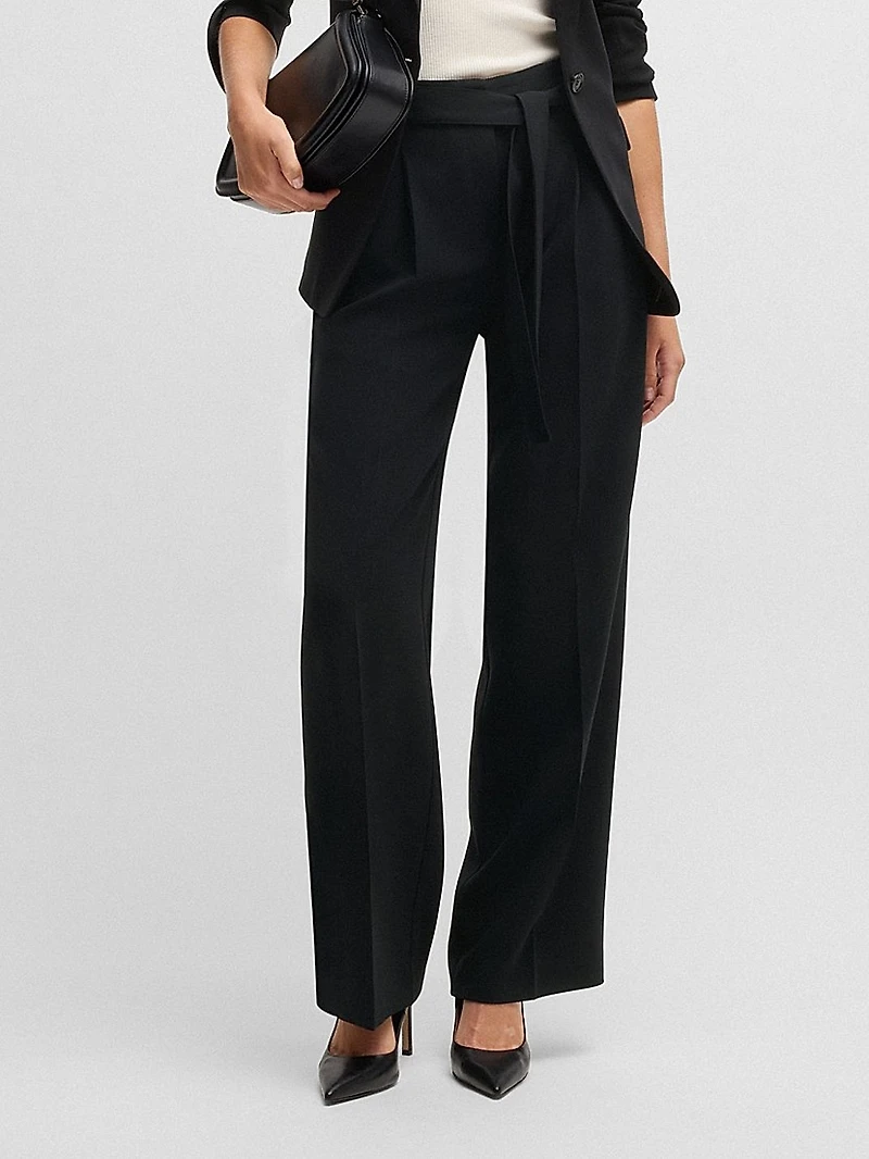 Relaxed-Fit Trousers Crease-Resistant Japanese Crepe