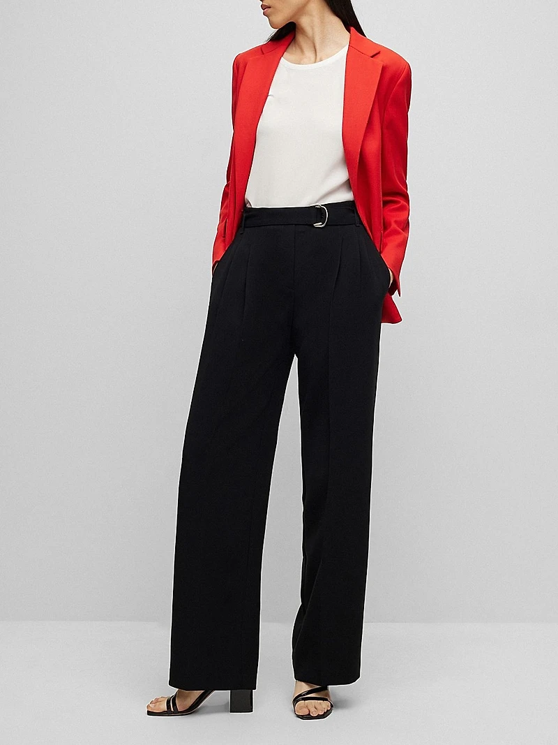 Relaxed-Fit Trousers Crease-Resistant Japanese Crepe