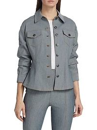 Canyon Scrunched-Sleeve Denim Jacket