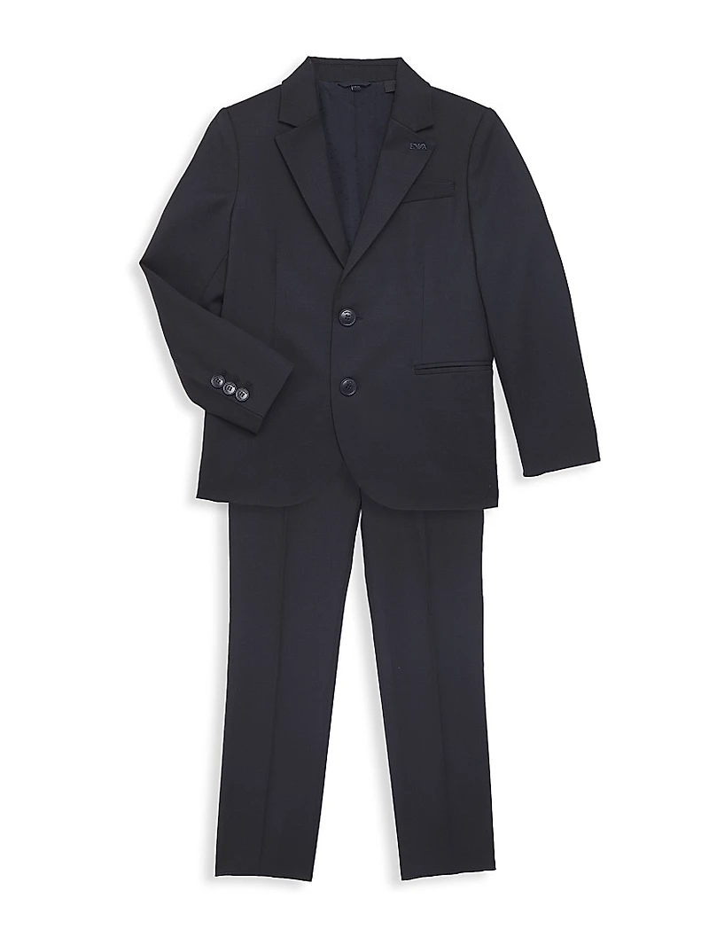 Little Boy's & Boy's Essential Notch Lapel Wool Suit