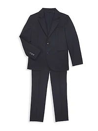 Little Boy's & Boy's Essential Notch Lapel Wool Suit