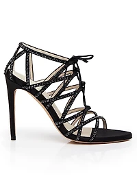 Jamesia 105MM Sustainable Silk Crystal-Embellished Sandals