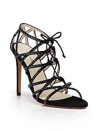 Jamesia 105MM Sustainable Silk Crystal-Embellished Sandals