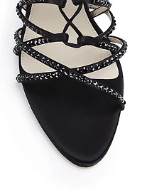 Jamesia 105MM Sustainable Silk Crystal-Embellished Sandals