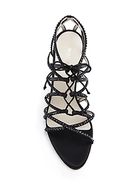Jamesia 105MM Sustainable Silk Crystal-Embellished Sandals