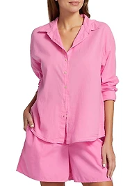 Devyn Linen Button-Front Shirt