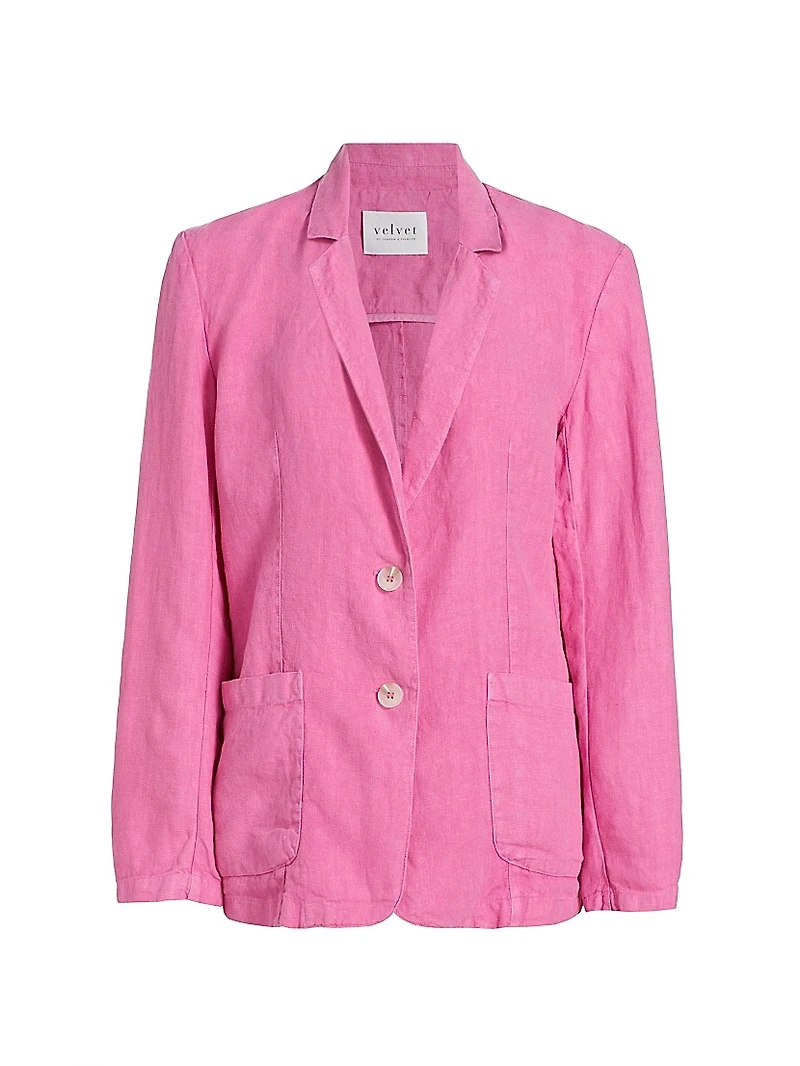 Cassie Linen Two-Button Blazer