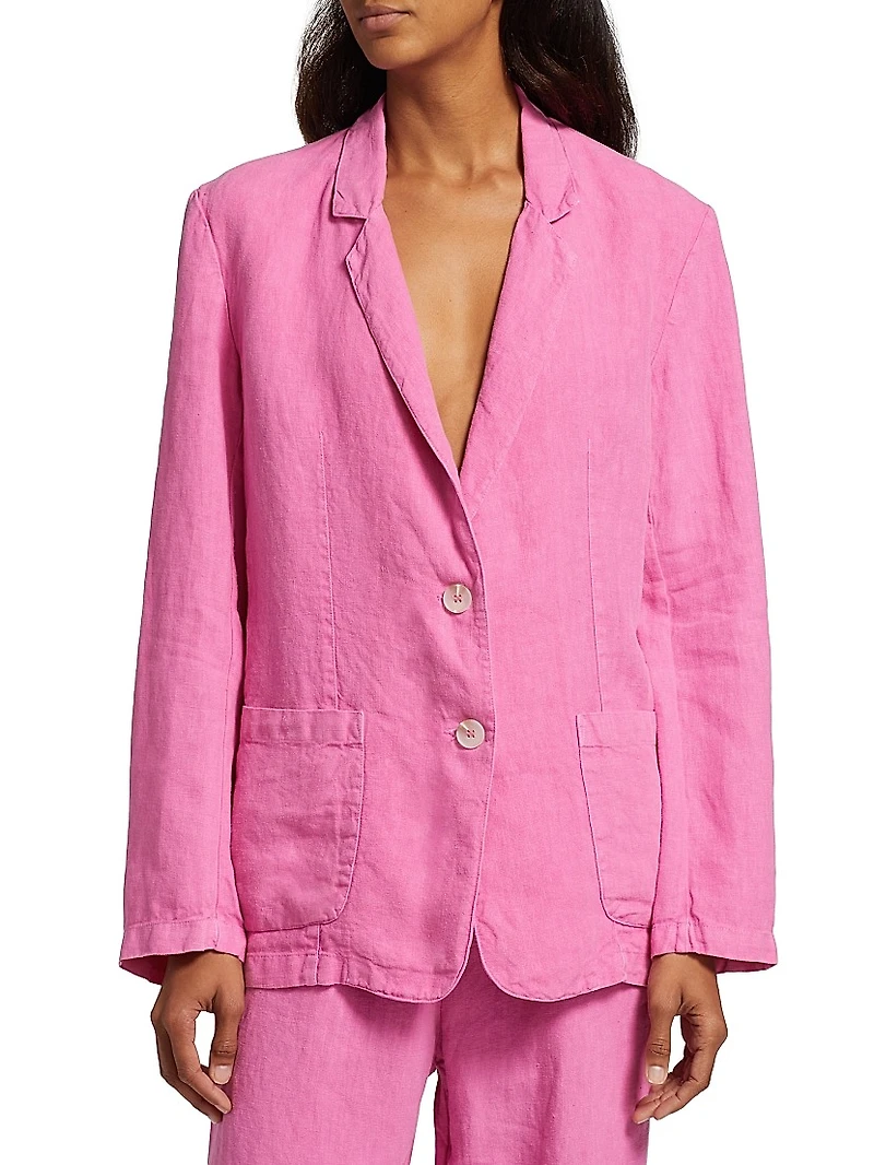 Cassie Linen Two-Button Blazer