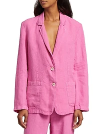 Cassie Linen Two-Button Blazer