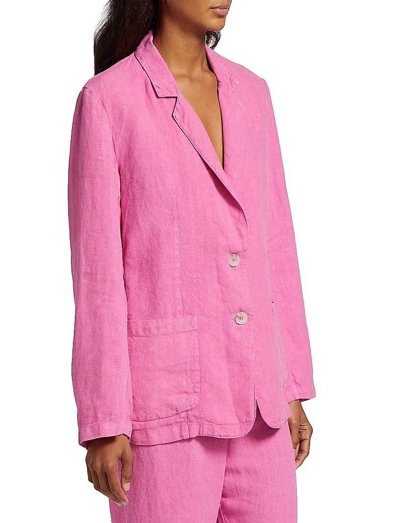 Cassie Linen Two-Button Blazer