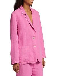 Cassie Linen Two-Button Blazer