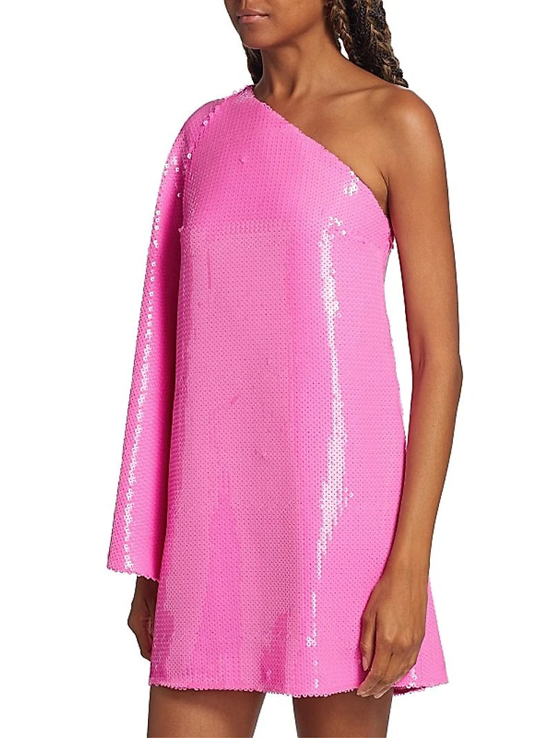 Vida Sequined One-Shoulder Minidress