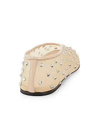 Marcy Crystal-Embellished Mesh Flats