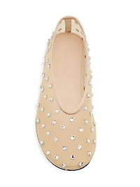 Marcy Crystal-Embellished Mesh Flats