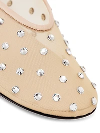 Marcy Crystal-Embellished Mesh Flats