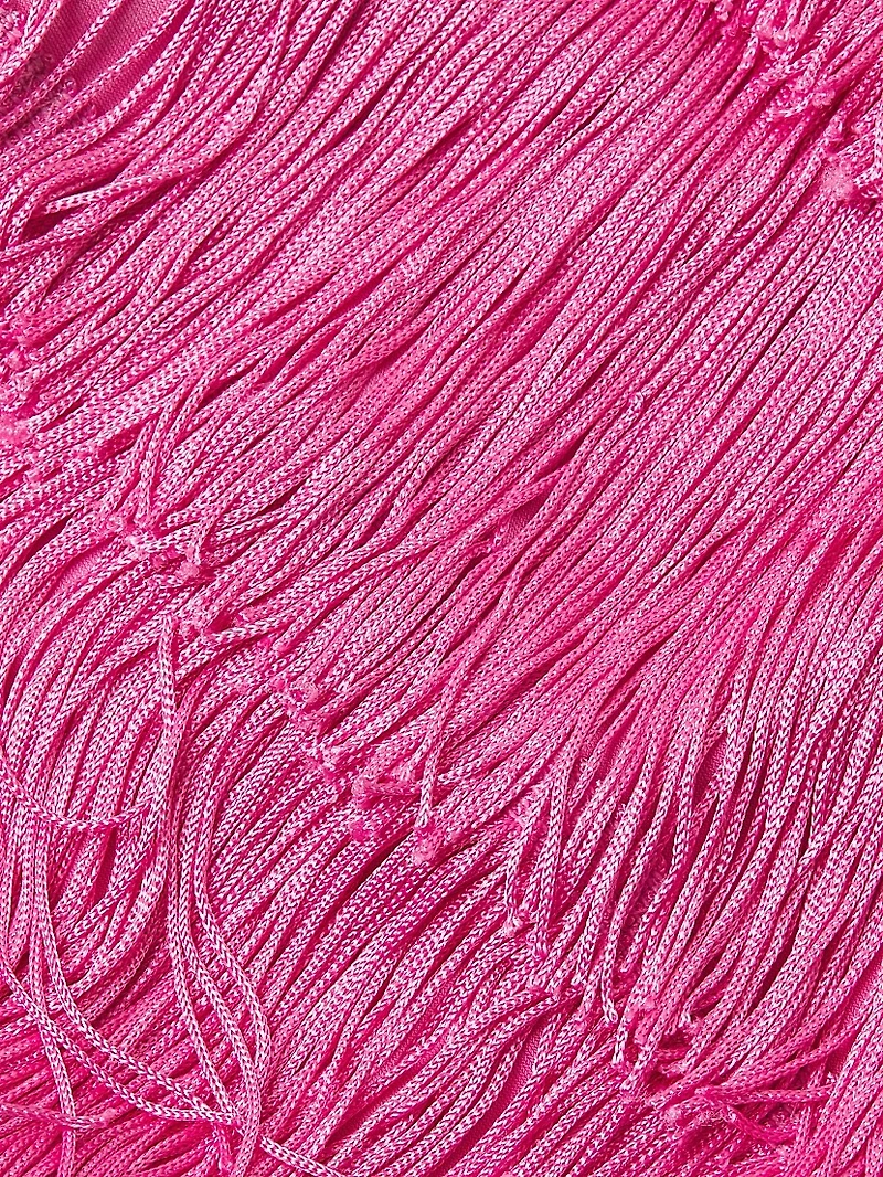 Fringe Strapless Sheath Dress