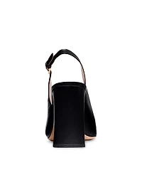 Bowdie 70MM Bow Leather Slingback Mules