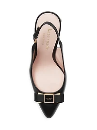 Bowdie 70MM Bow Leather Slingback Mules