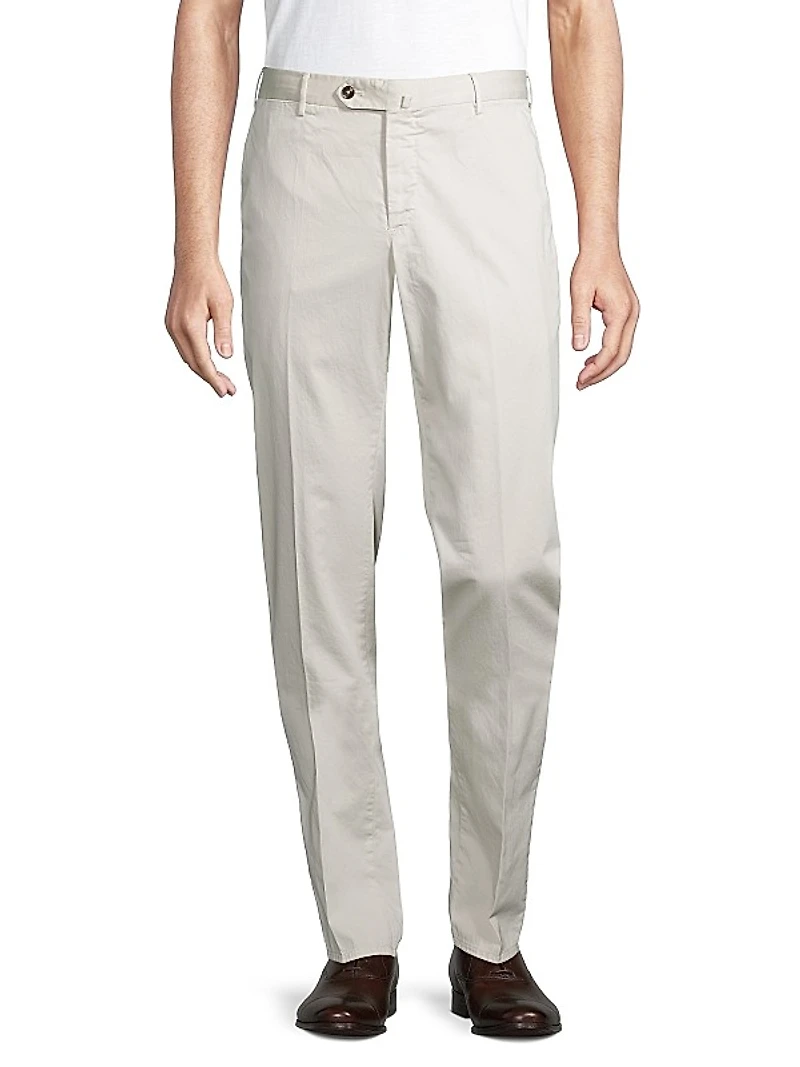 Garment-Dyed Silk Trousers