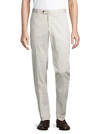 Garment-Dyed Silk Trousers