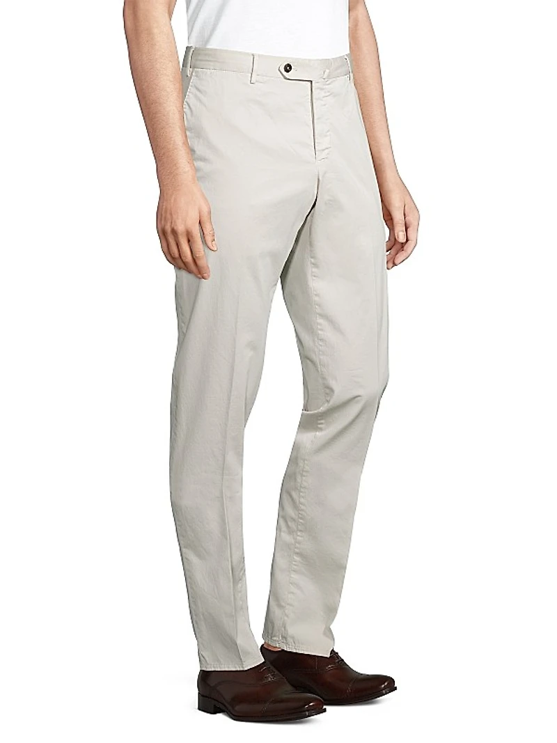 Garment-Dyed Silk Trousers