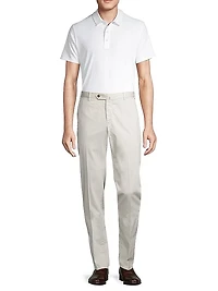 Garment-Dyed Silk Trousers