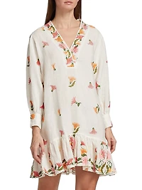Amalia Floral-Embroidered Minidress