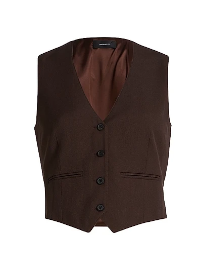 Virgin Wool Cropped Vest
