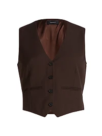 Virgin Wool Cropped Vest