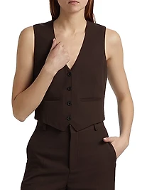 Virgin Wool Cropped Vest