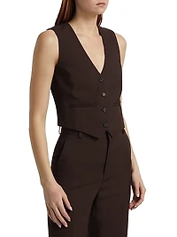 Virgin Wool Cropped Vest