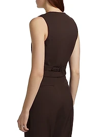Virgin Wool Cropped Vest