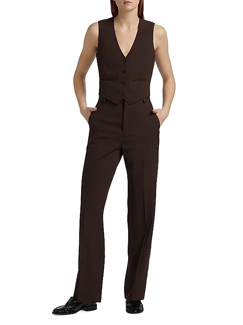 Virgin Wool Cropped Vest
