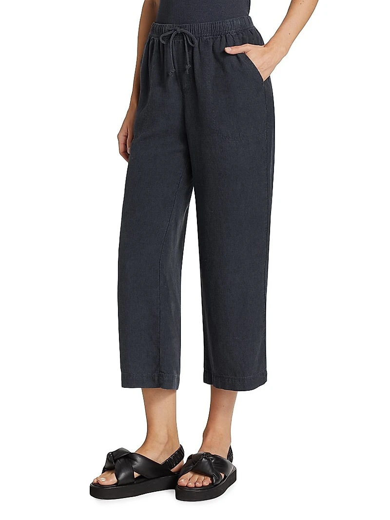 Angie Drawstring Wide-Leg Crop Pants