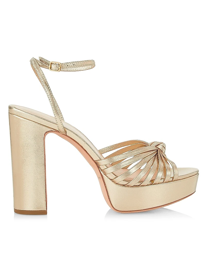 Rivka 120MM Metallic Leather Knot Platform Sandals
