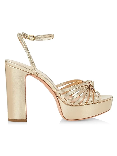 Rivka 120MM Metallic Leather Knot Platform Sandals