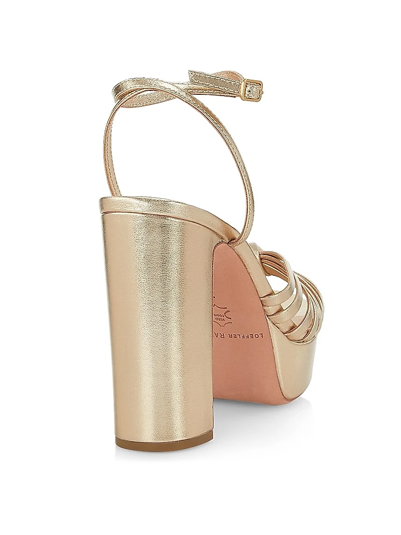 Rivka 120MM Metallic Leather Knot Platform Sandals