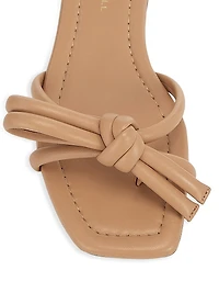 Hadley Leather Bow Flat Sandals