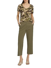 Cotton Twill Boyfriend Pants