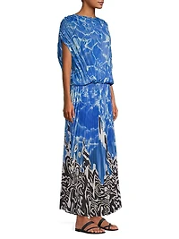 Pleated Blouson Maxi Dress