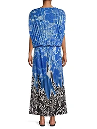 Pleated Blouson Maxi Dress