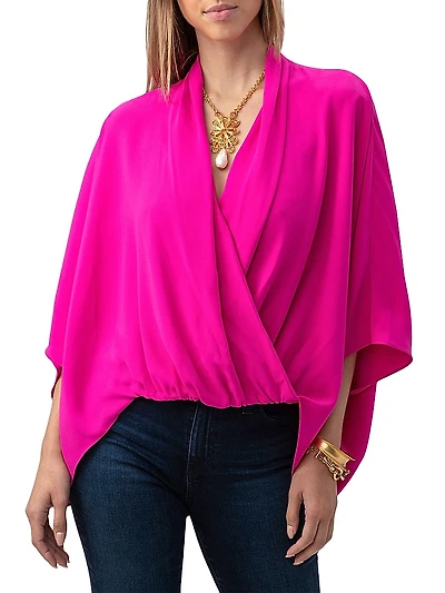 Concourse Satin-Back Crepe Top