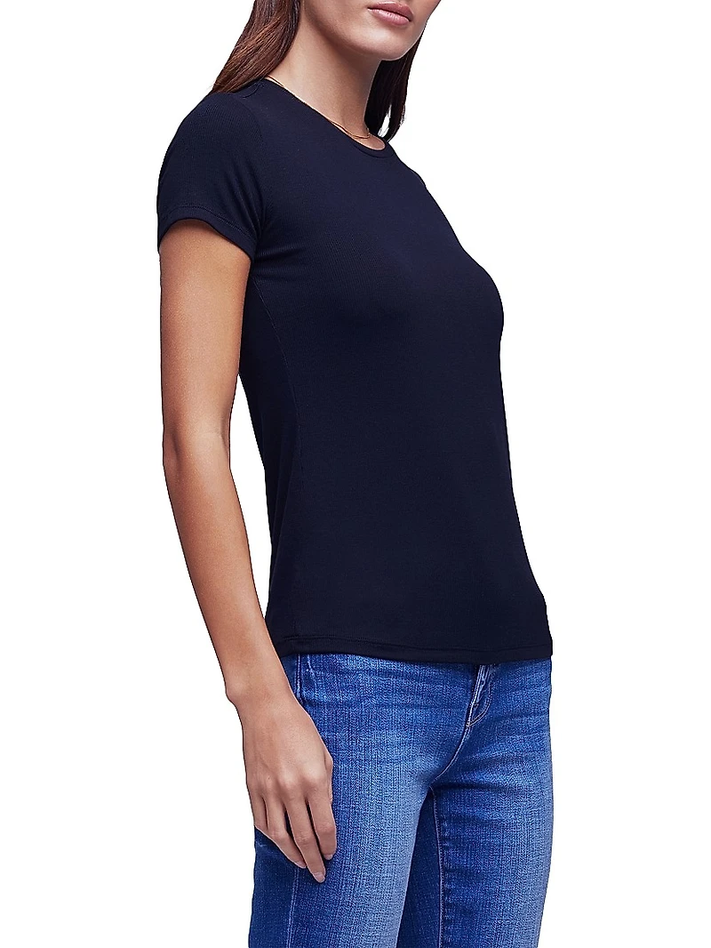 Ressi Rib-Knit Crewneck Tee