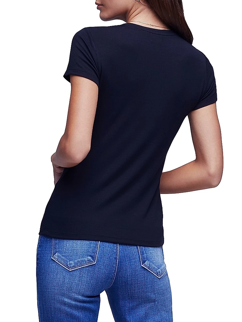 Ressi Rib-Knit Crewneck Tee