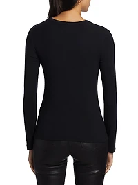 Tess Rib-Knit Crewneck T-Shirt