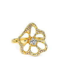 Stardust 18K Yellow Gold & 0.24 TCW Diamond Medium Flower Ring