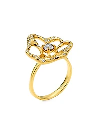 Stardust 18K Yellow Gold & 0.24 TCW Diamond Medium Flower Ring