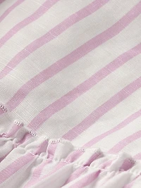 Little Girl's & Striped Linen-Blend Wrap Skirt