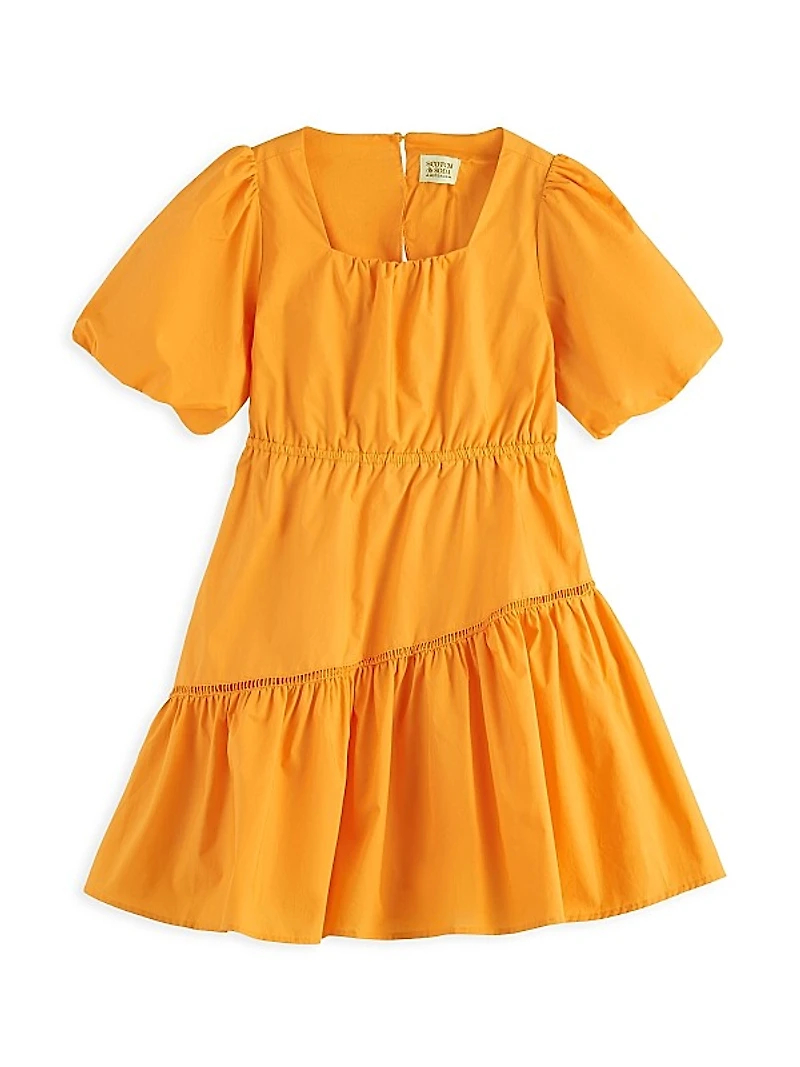 Little Girl's & Girl's Voluminous Tape Detail Dress