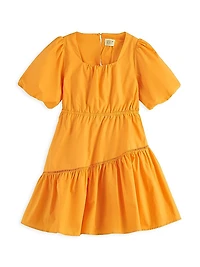 Little Girl's & Girl's Voluminous Tape Detail Dress